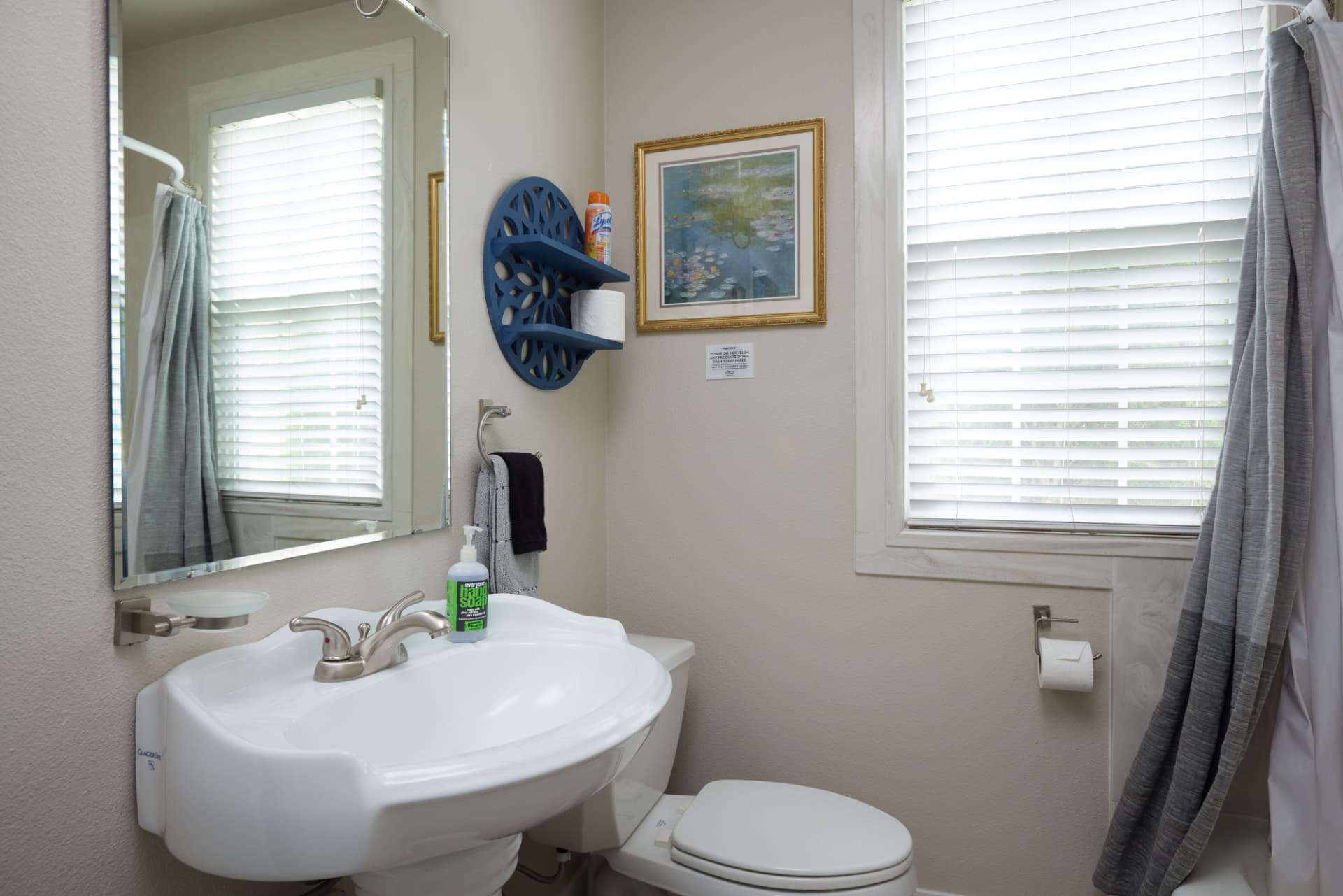 The Cabernet private bathroom with vanity and shower